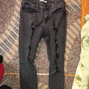 Levi's Black Distressed Skinny Jeans